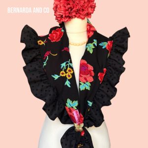 PIQUILLO FLAMENCA BORDADO NEGRO