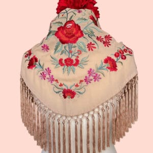 MANTÓN BORDADO CLAVEL BEIGE
